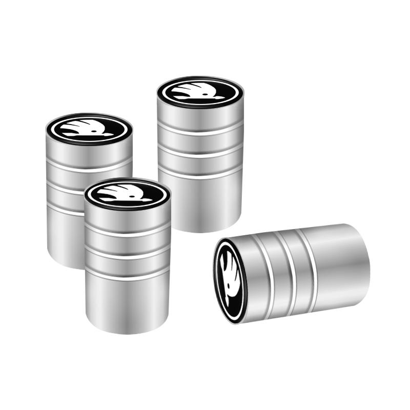 QLT4 4Pcs Car Pendant Car Wheel Tire Valve Caps Airdust Covers For Skoda Octavia Kodiaq Fabia Superb Karoq Yeti Vrs Accessories