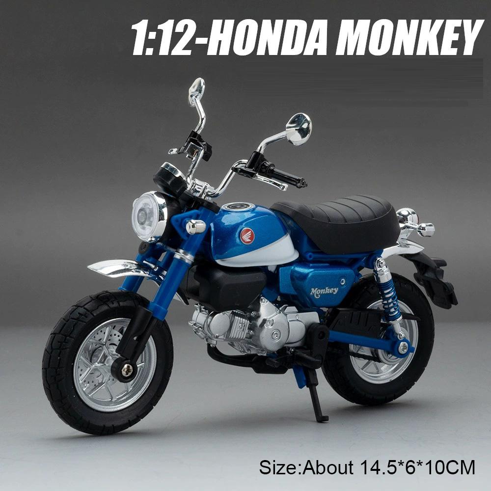1:12 Honda Monkey Cbr1000 Motorcycle Model Diecast Alloy Car Toys Front Wheel Steering Shock Absorption Function Vehice Kid Gift