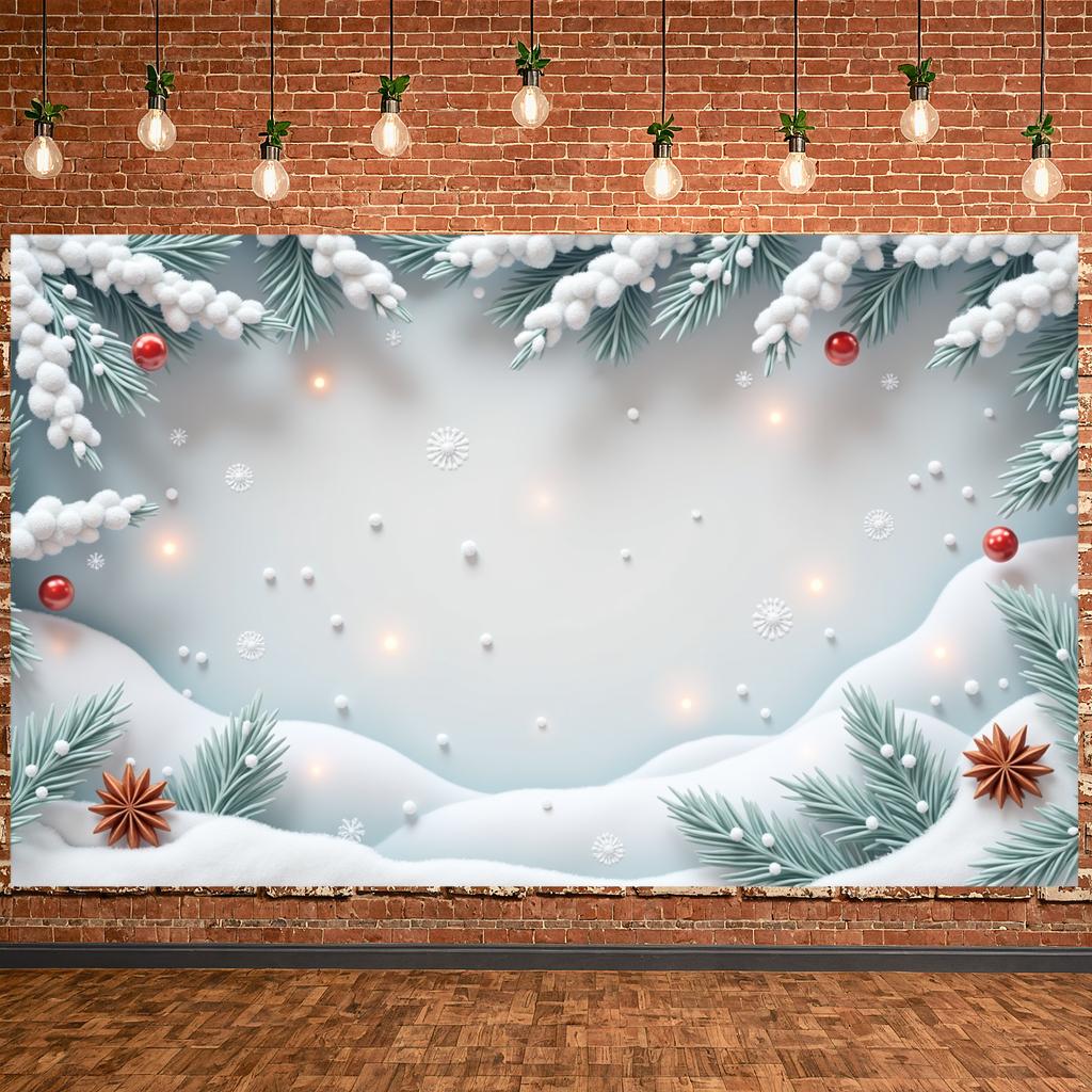 Holiday Background Snowflake Pattern Winter Backdrop Christmas Banner Anise Star Xmas Display For Christmas Party Winter Holiday