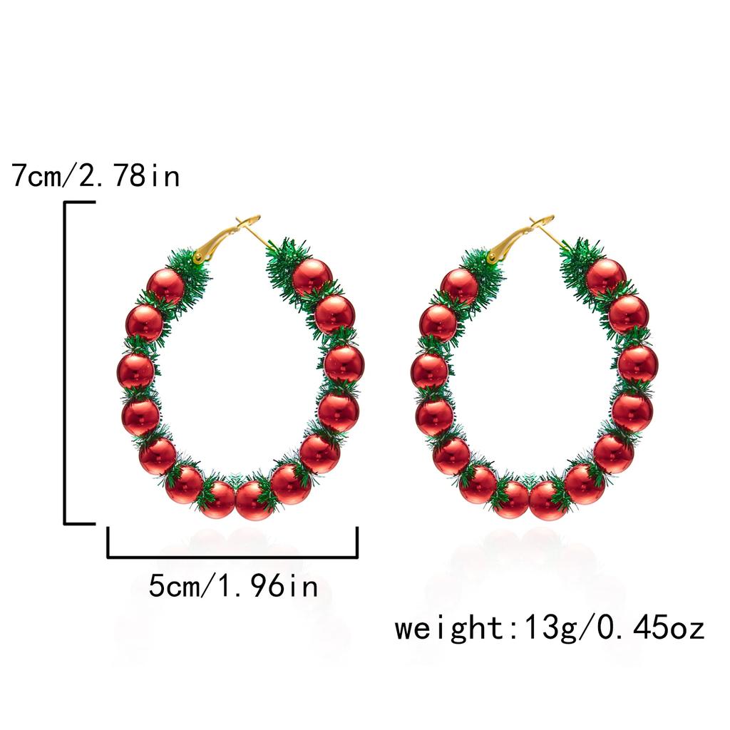 Creative Green Color Xmas Garland Bow Bell Pendant Earrings for Women Fashion Christmas Tree Earrings New Year Ear Jewelry Gift