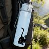 1PC Black Cat Curved Tail Silhouette 750ml Color Plastic Sports Water Bottle Leakproof Flip Straw Lid Suitable for Sports Office Home Use