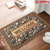 1pc Welcome Home Non-Slip Door Mat - Durable, Machine Washable Mat with Stone Pattern & Wood Texture Design - Perfect for Farmhouse Decor, All-Season