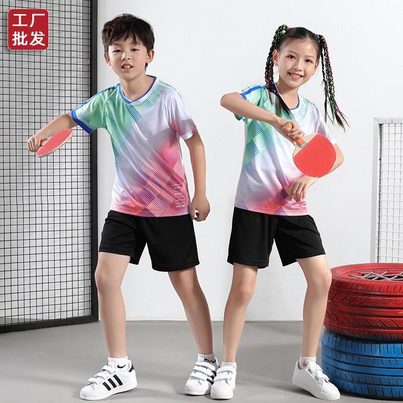 Kids Quick-Dry Badminton Set Sportswear Short Sleeve T-Shirt Shorts Unisex Fall Winter