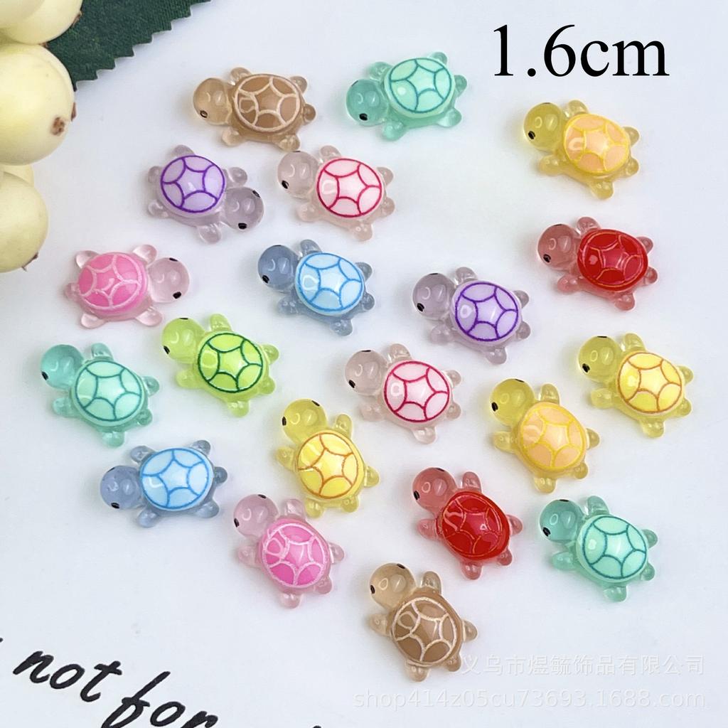 10pcs 5cm Night Light Turtle Champion Same Blind Bag Turtle Resin Ornament with Ten Color Printed Little Turtle Childrens Gift