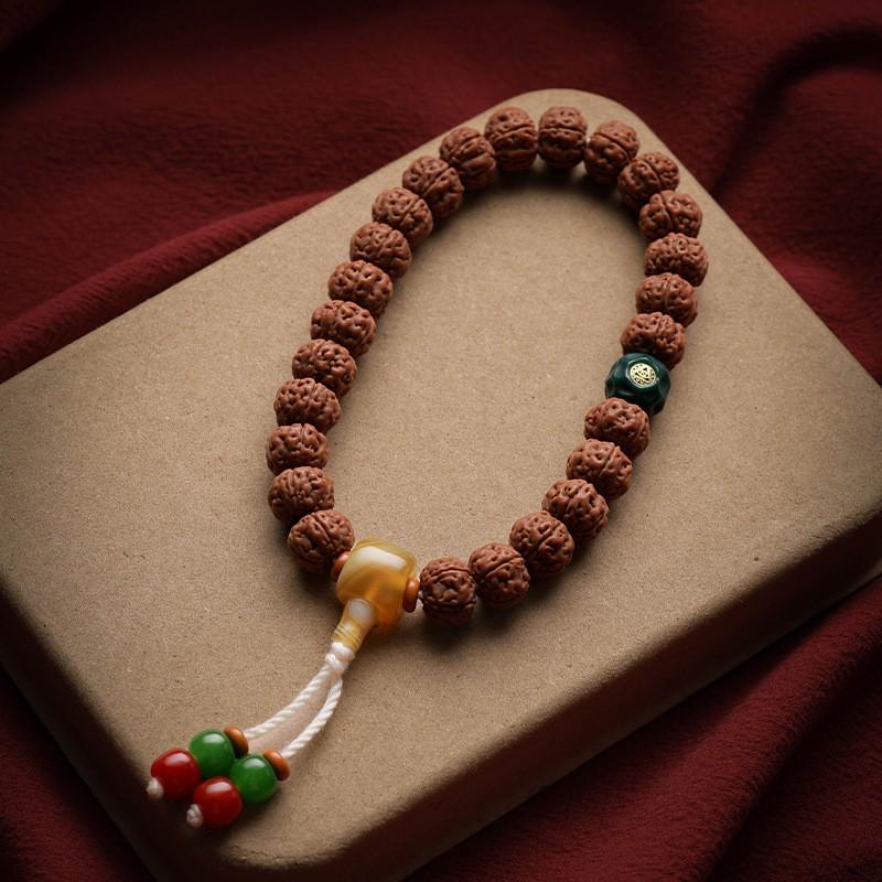 Nepal Pure Seed Rudraksha Bracelet Handheld Mala Beads Vintage High End Jewelry