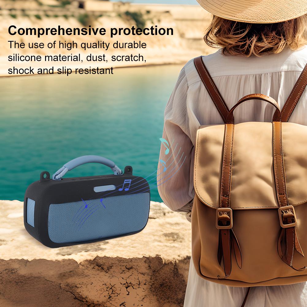 Silicone Cover Case with Shoulder Strap Protective Skin Sleeve Portable Speaker Case for Bose SoundLink Max