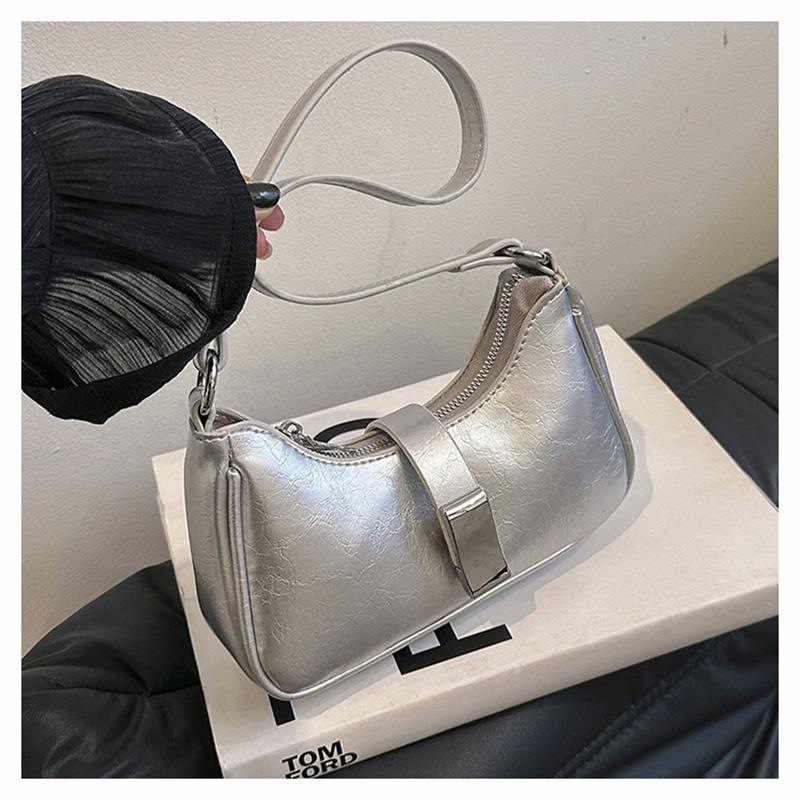 Women's One-shoulder Armpit Bag Monochromatic Texture Versatile Crossbody Bags Casual Elegant and New