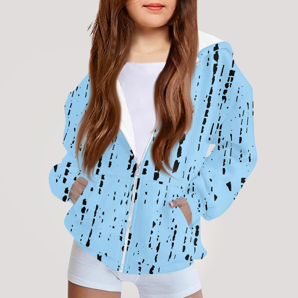 Moda dziecięca Bluza z kapturem z nadrukiem z długim rękawem Dziewczęca kurtka hoodie