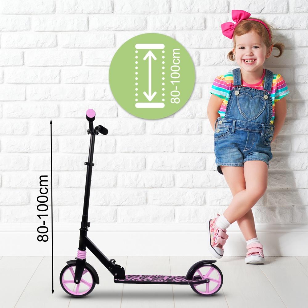 Black Pink Foldable City Scooter With Shock Absorber