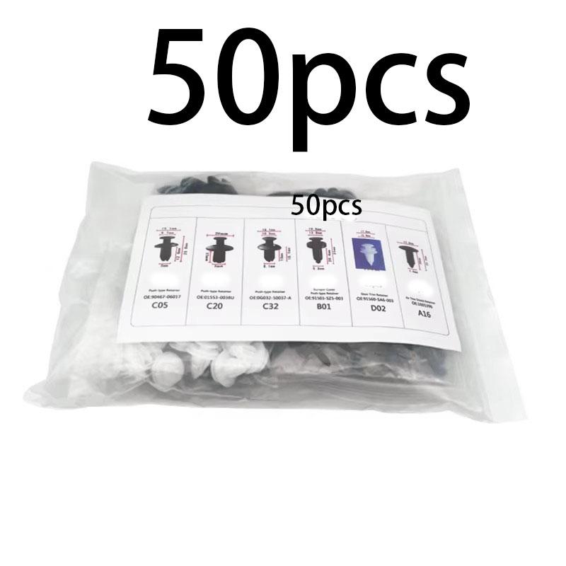Auto Fastener Clip Assortment Car Body Push Retainer Pin Rivet Bumper Door Trim Panel Fastener Automotive Clips Kit Accessories 50Pcs(Bag)