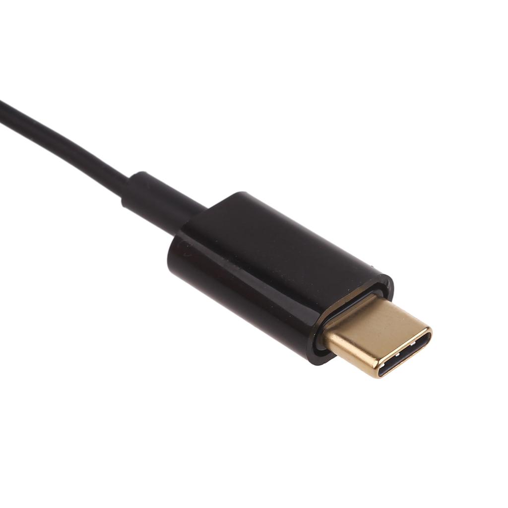 USB Type C Earphones Single Earbuds One Side Earplugs with Microphone Stereo Sound Reinforced Cord for Mobile Phone