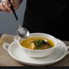 Double Ear Ceramic Soup Plate Fruit Dish Salad Bowl Dining Plates Sashimi Plate Serving Plates Sushi Dish Dessert Bowl Tray