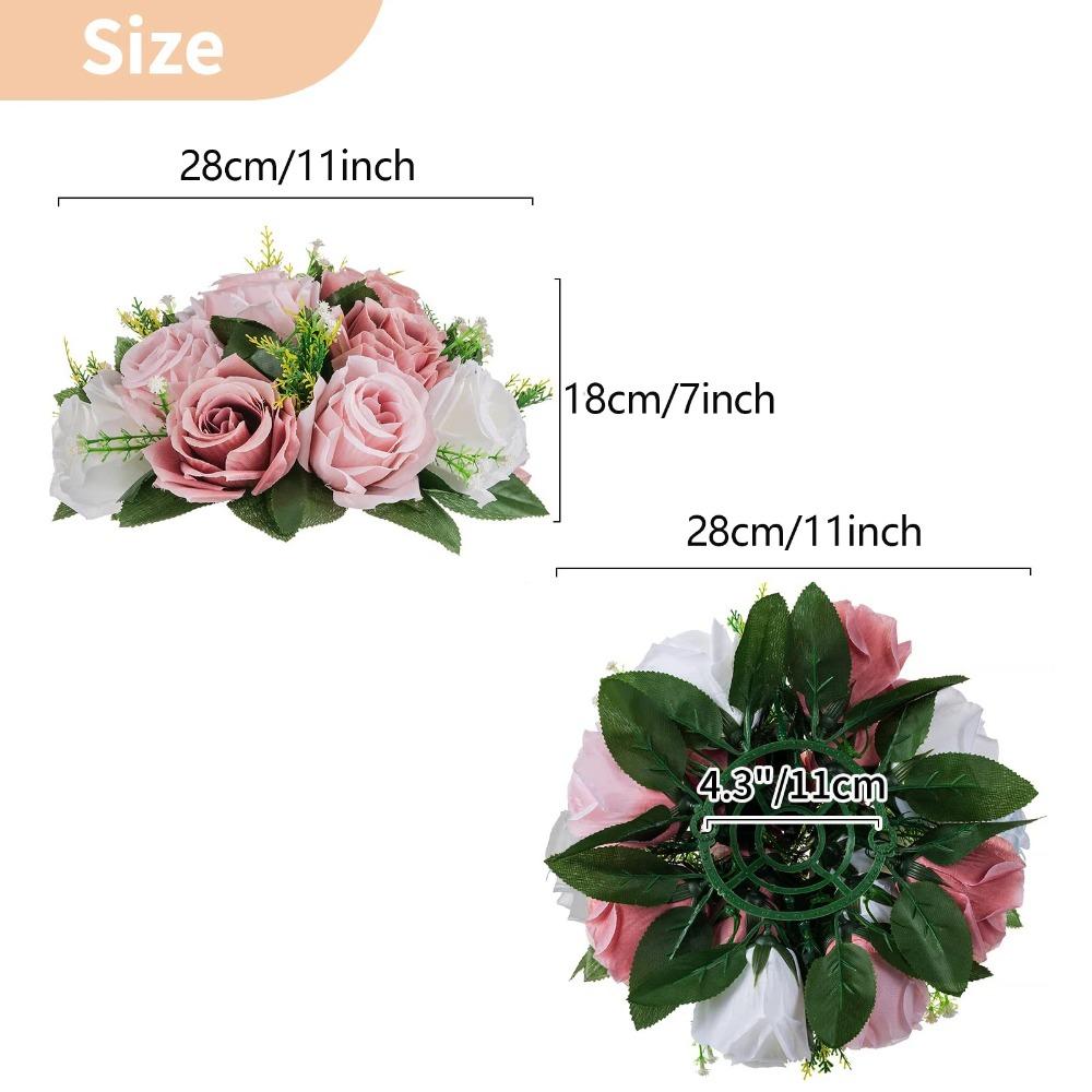 1PC Artificial Flower Ball Plastic Green Base Silk Cloth Table Centerpieces For Wedding Decor Party Road Lead Flower Bouquets