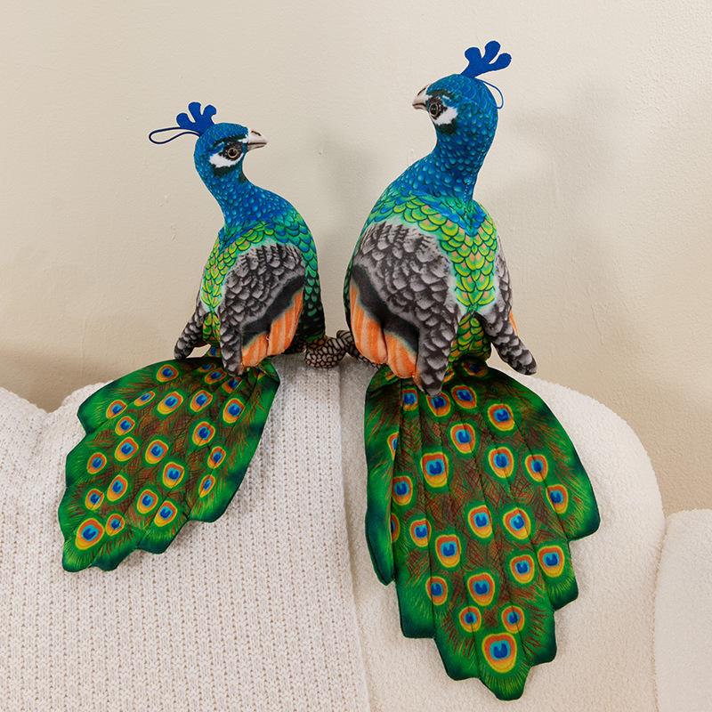Bai Fen Bai Dolls And Toys Plush Toy Doll Peacock Plush Ornament Decorative Gift Dress Up Birthday Gift Doll