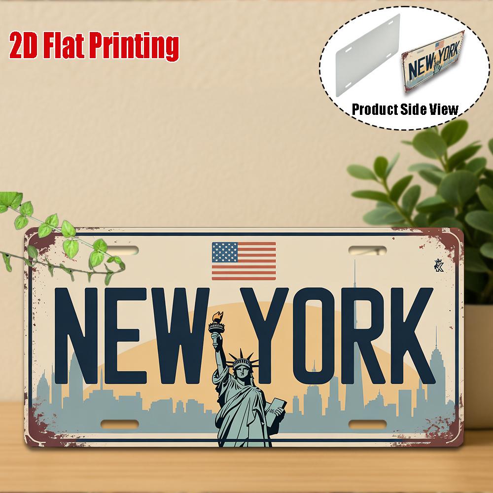 D Flat Pc Vintage Metal Sign for Decorative Purposes Only Outdoor Plaque  Wall Decoration New York Aluminum Sign