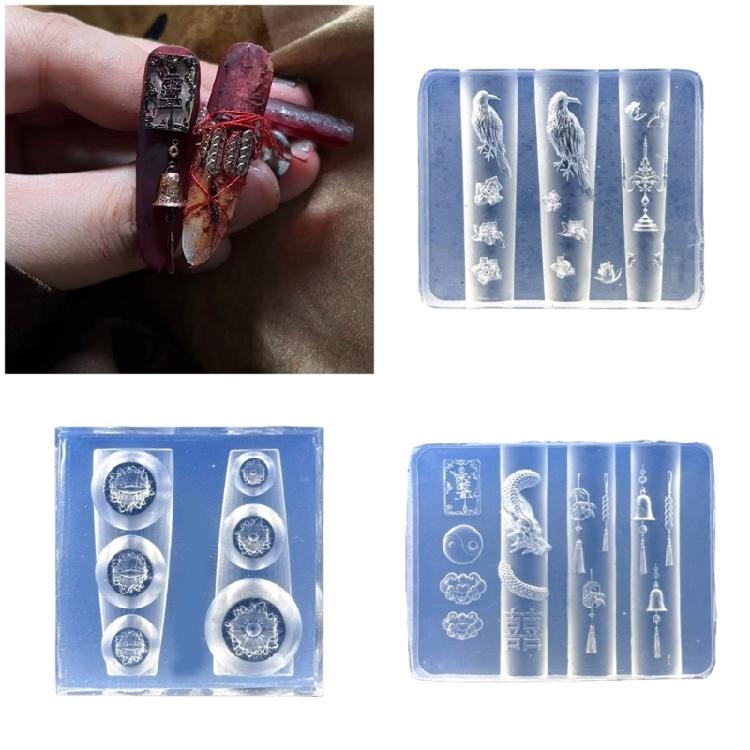 Multi Designs Silicone Stamp Template For Handmade Nail Embellishments Craft Projects And Resin Jewelry Making