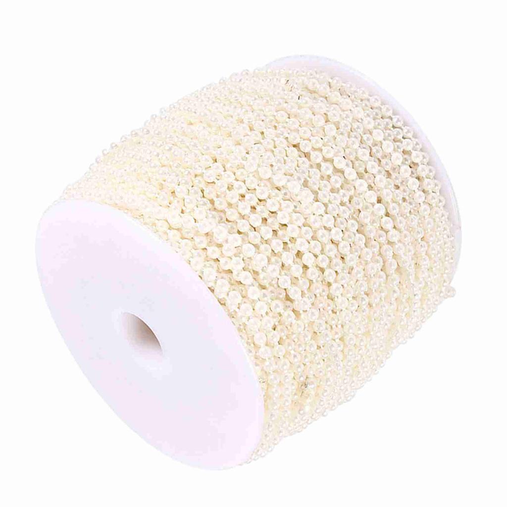 50M Roll 3mm Fishing Line Pearls String Beads Chain Garland Wedding Decoration Centerpieces White