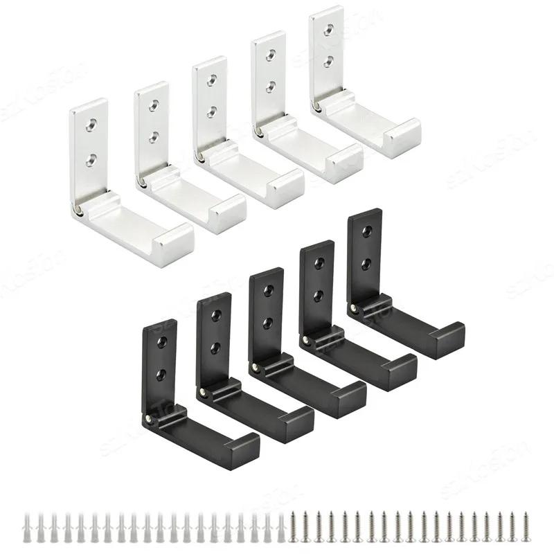 6 stuks Opvouwbare Haken Muur Deur Kledinghaken Aluminiumlegering Roestvrij Muurhanger Kleding Jas Handdoek Kapstokhaken