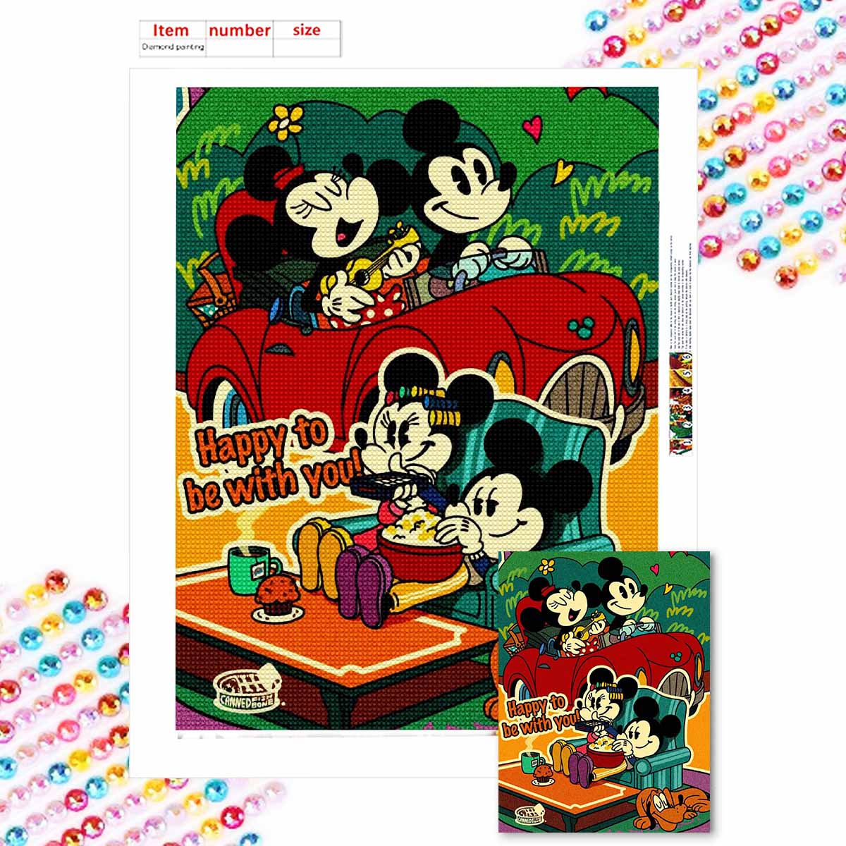 

Полная круглая алмазная живопись Попкорн и фильмы Искусство Стразы Картина Мозаика DIY 5D Вышивка крестом Домашнее украшение Round 20x30cm