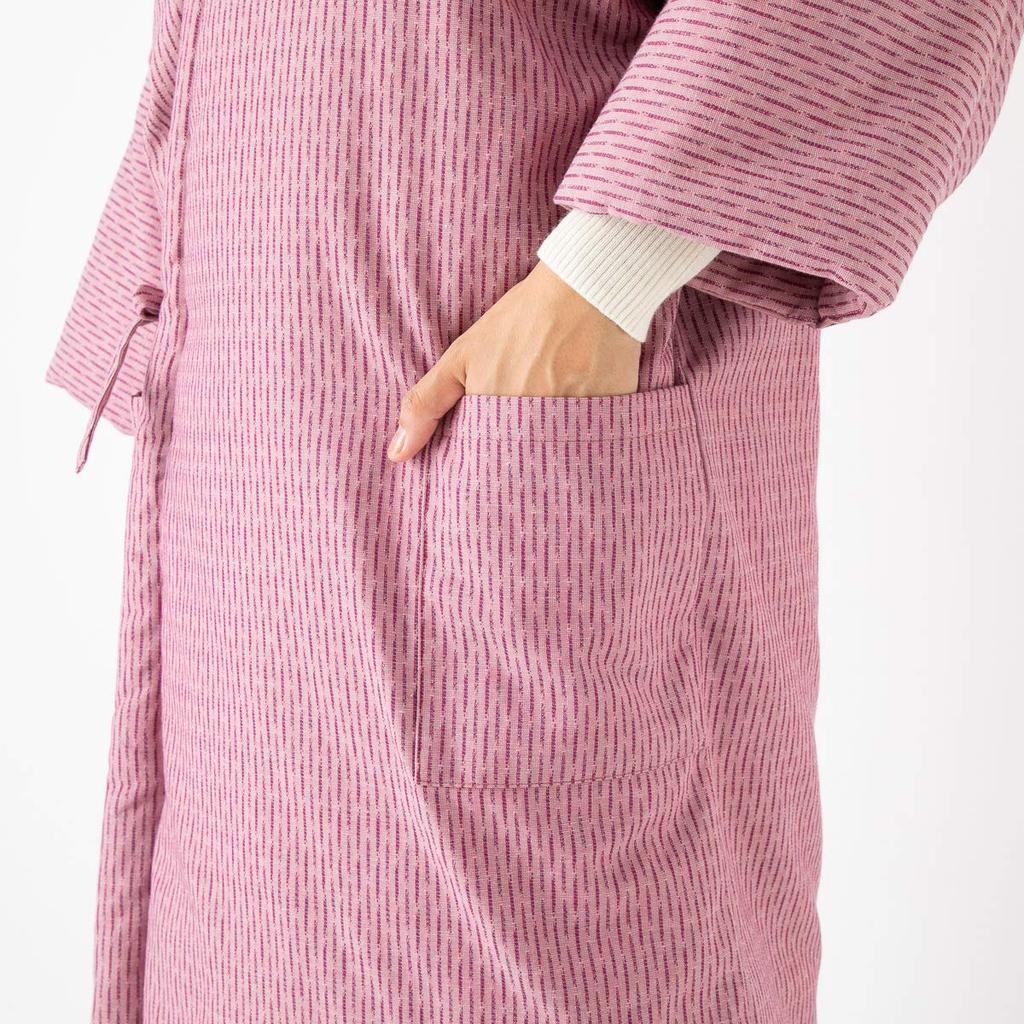 Watanosato Kurume Ori-mae Long Hanten (Small Arrow Pattern, Pink)