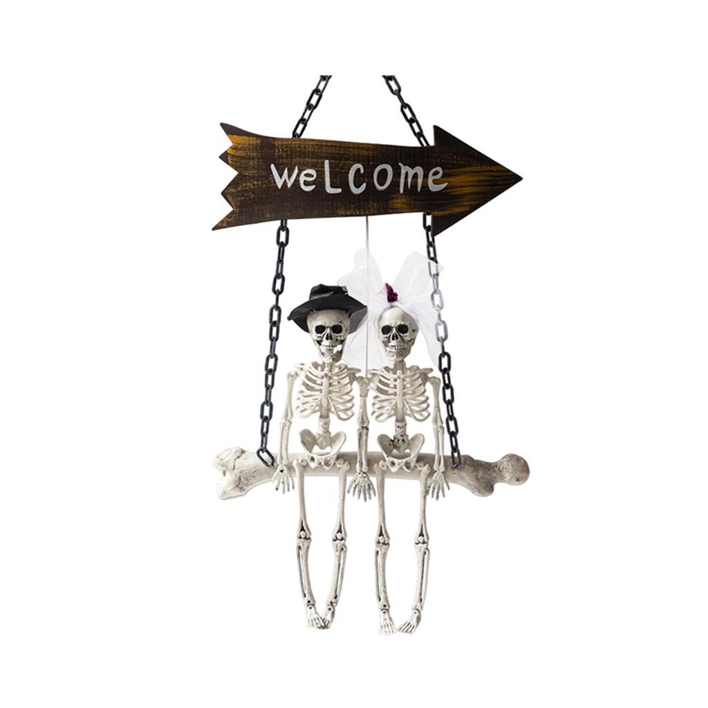 Swing Couple Halloween Hanging Swing Chain Hanging Voice-controlled Luminous Haunted House Horror Decoration Pendant Props