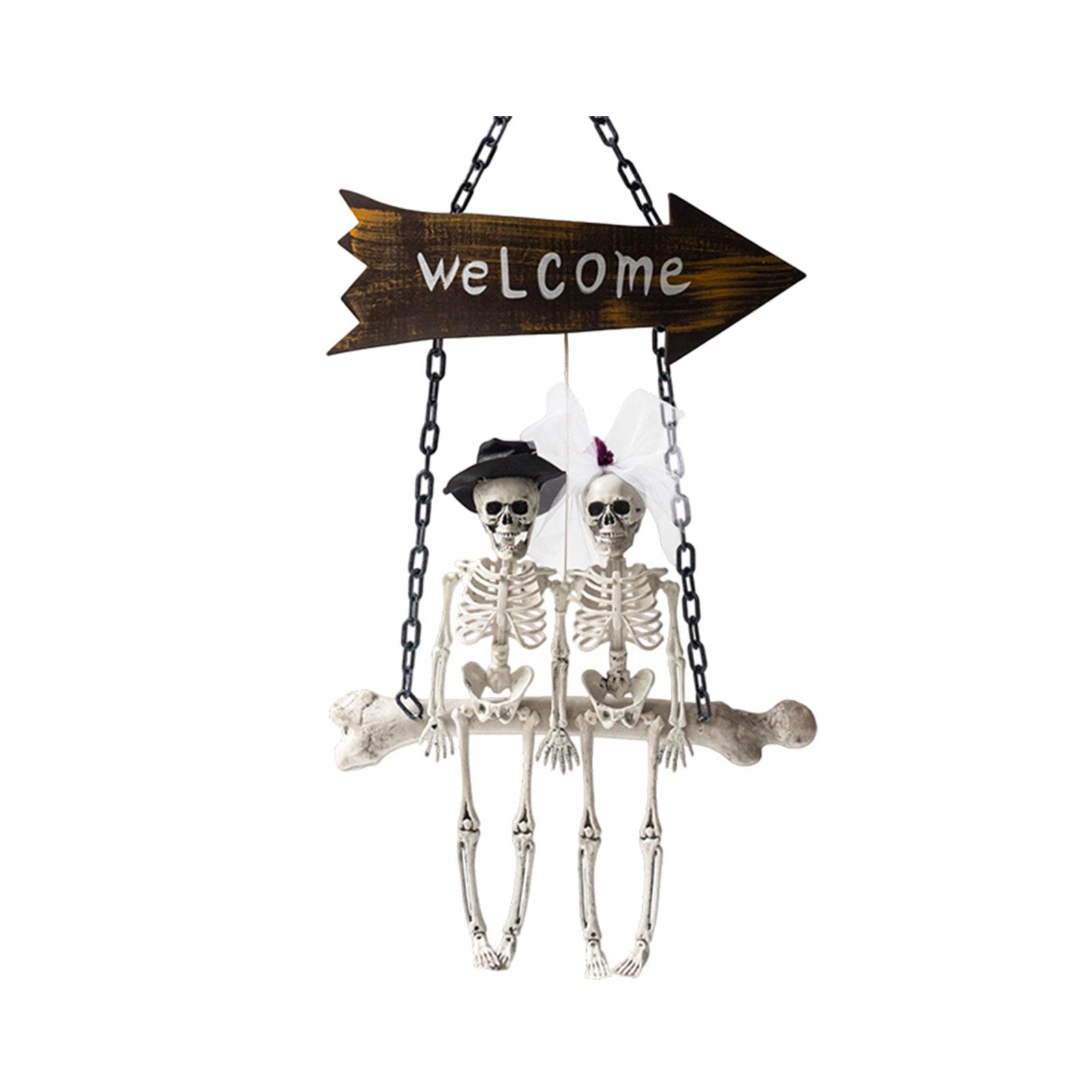 

Swing Couple Halloween Hanging Swing Chain Hanging Voice-controlled Luminous Haunted House Horror Decoration Pendant Props One Size