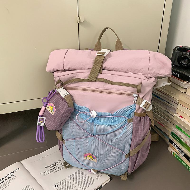 

Повседневный универсальный уличный рюкзак женский новый дофаминовый свежий и модный нишевый спортивный рюкзак фиолетовый