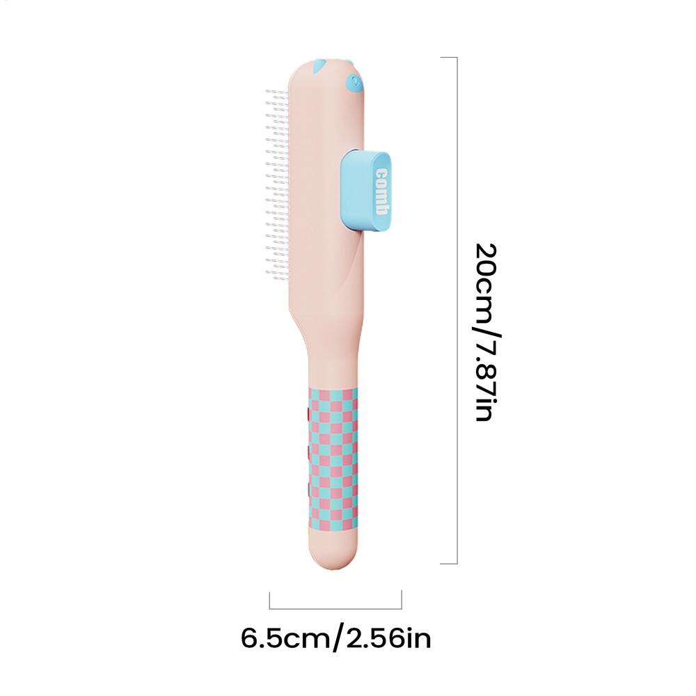 

Pet Comb Self-Cleaning Hair Removal Comb One-button Press To Remove Loose Hair Dedicated Cat Comb For Pet Puppy Dog Supplies рожевий