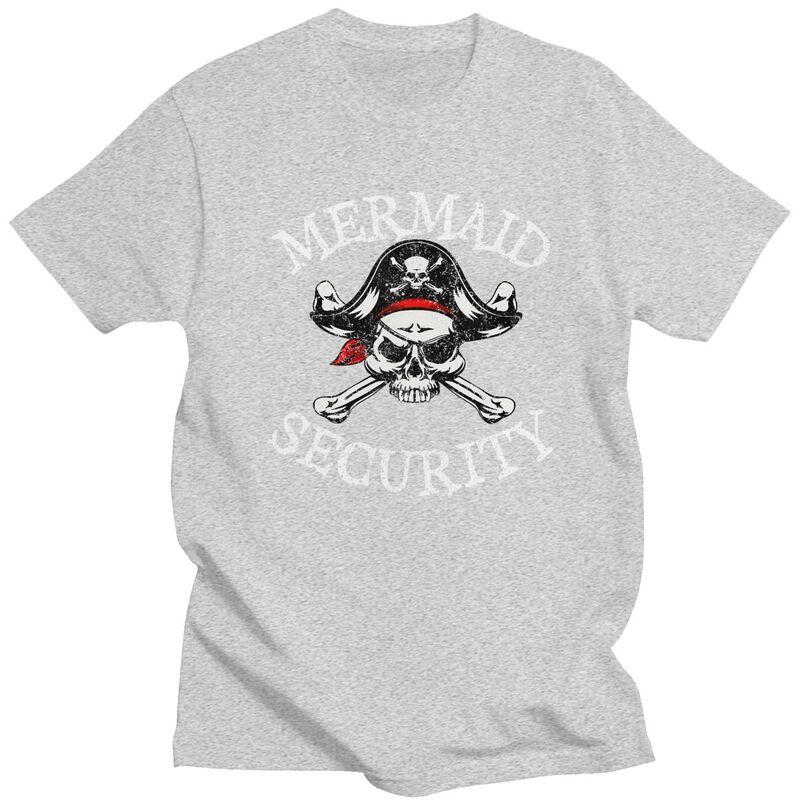 Custom Mermaid Security Pirate Quotes T Shirt Men Pure Cotton Tshirt Tees Streetwear Tshirts