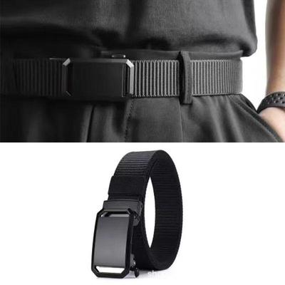 Cinturón Táctico de Lona con Hebilla Automática para Hombre - Imitación de Nylon, Ocio al Aire Libre, Estilo Militar