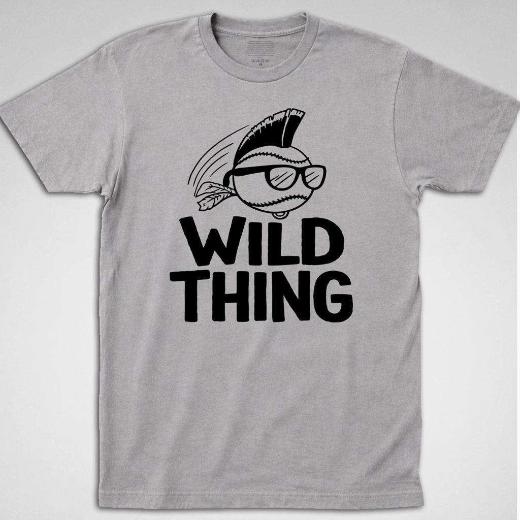 WILD THING Cleveland Indians T-Shirt Major League Ricky Vaughn Baseball 80s 1989
