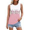 Women's Summer Vest Loose Pleated Round Neck Shirt Casual Sleeveless Top