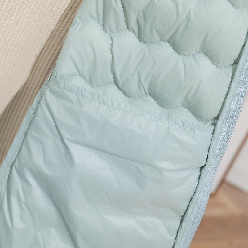 2025 Herbst/Winter Mittellange Kapuzen-Daunenjacke mit Wellenmuster - Leichte Koreanischer Stil Locker-Schlankmachende Oberbekleidung für Mütter