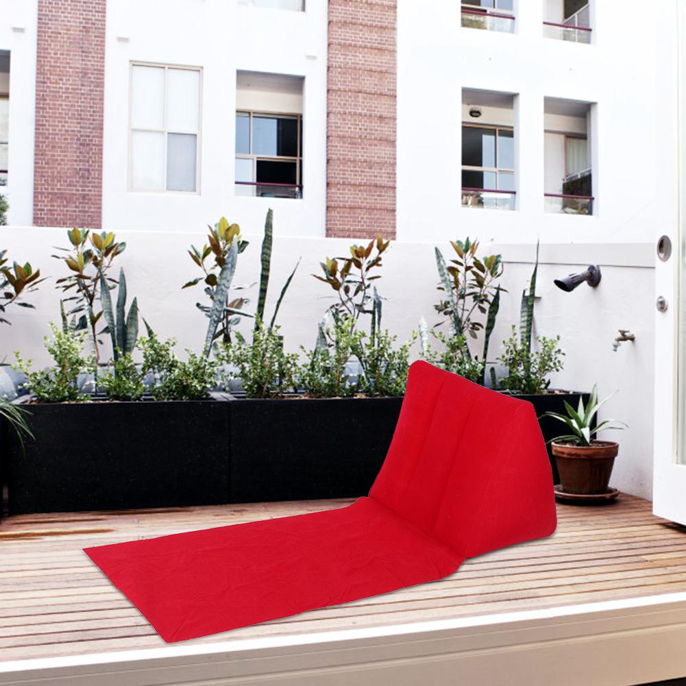Household Inflatable Triangular Back Support Pillow Portable Folding Cushion Indoor OutdoorRed