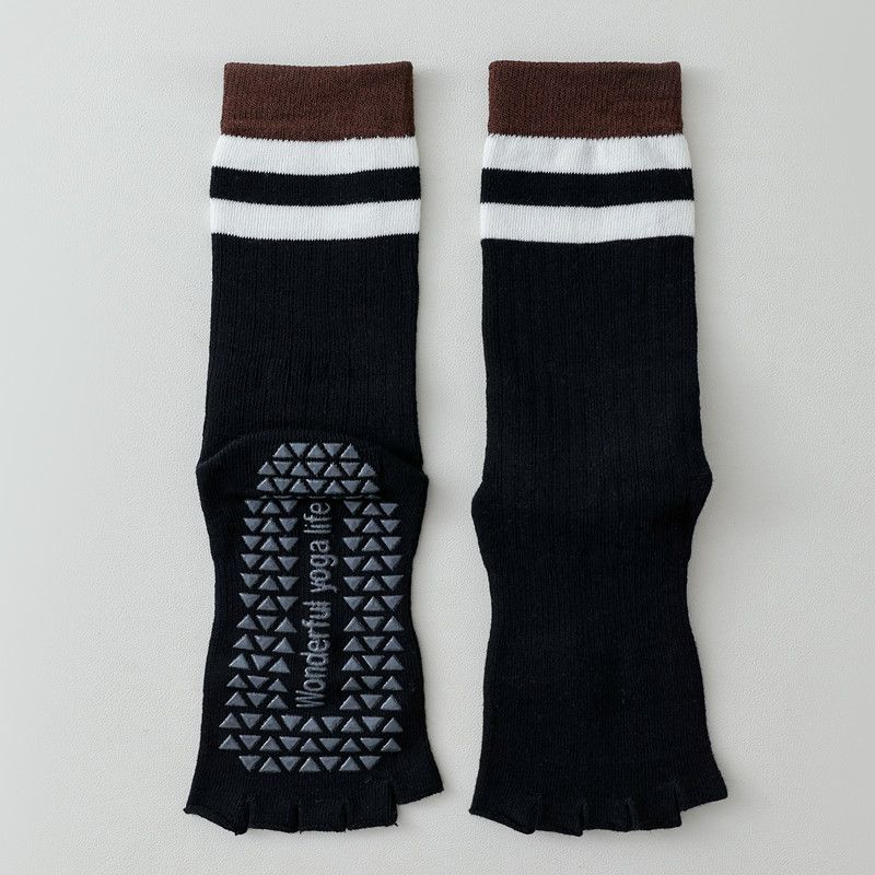 

Open Toe Five-Finger Yoga Socks Professional Non-Slip Pilates Tube Socks Women Spring and Summer Sports Fitness Dance Toe Socks 9046 open-toe yoga socks black [1 pair]]