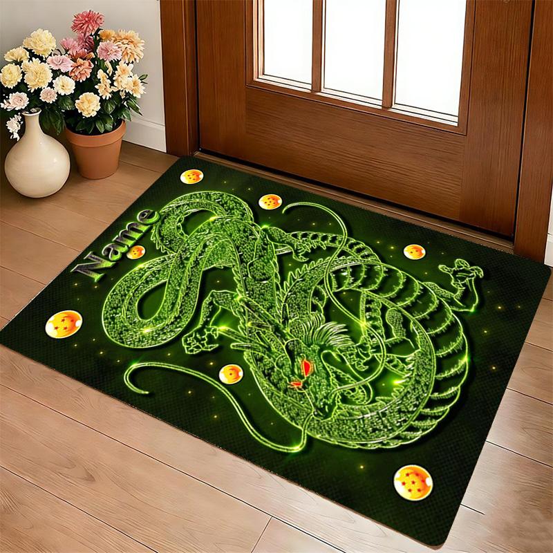 Custom Name Green Dragon Carpet Rug for Bedroom Living Room Home Sofa Decoration,Playroom Sofa Office Home Decor Game Large Decor Floor Mat