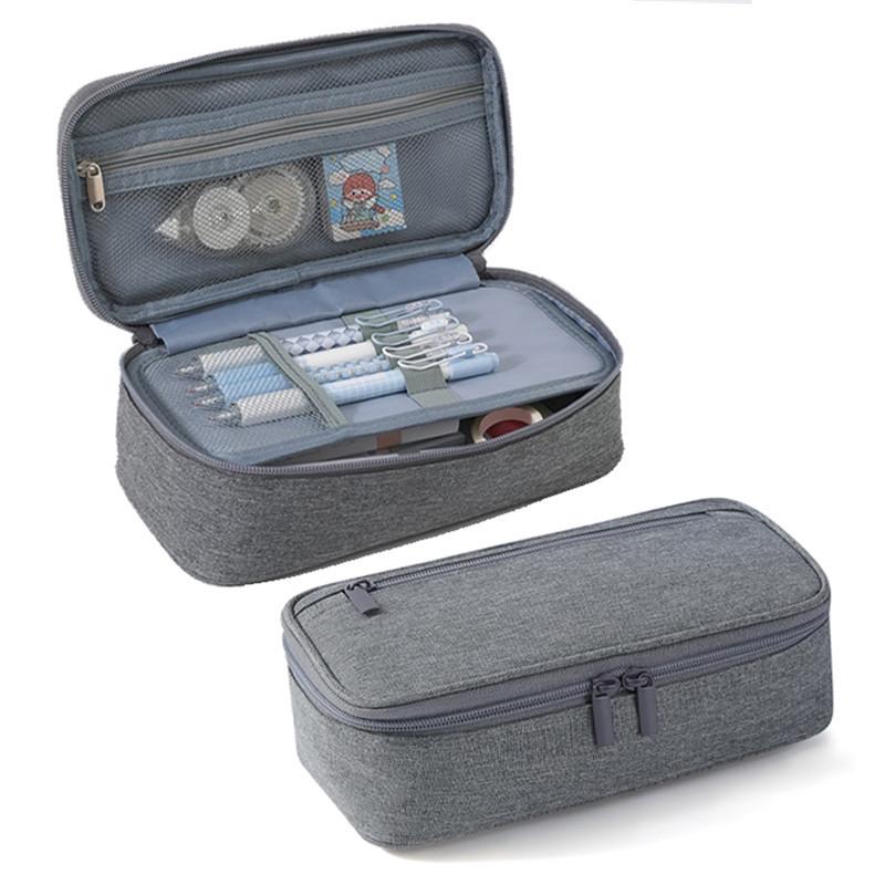 Geantă de depozitare pentru pixuri Etui pentru creioane 2 straturi Capacitate mare Cosmetic de înaltă calitate Materiale de studiu Cutii simple de papetărie pentru studenți