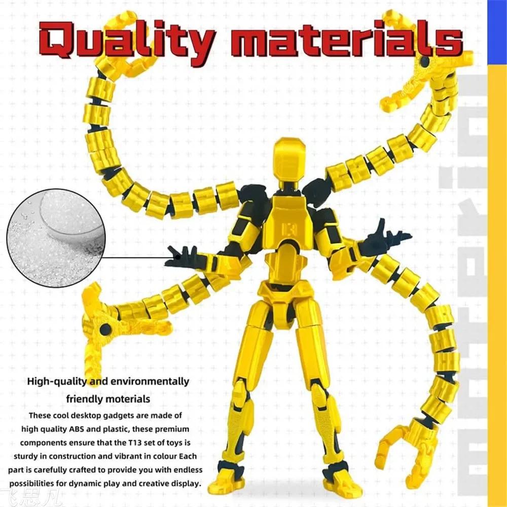 T13 Action Figure 3D Printed Multi-Jointed Movable Titan 13 Lucky Dummy Nova Robot Action Figure Desktop Assembly Completed Gift