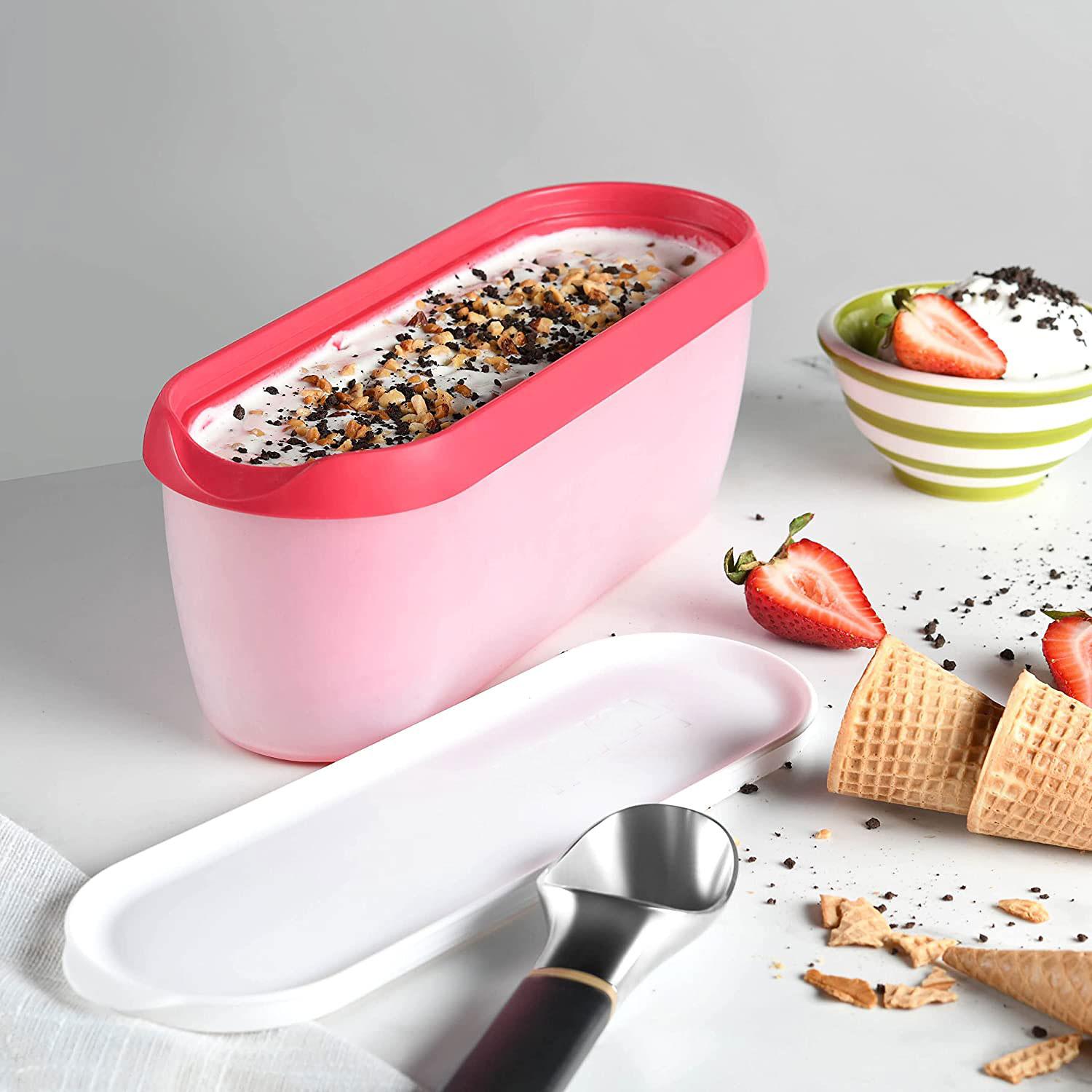 

Double-layer ice cream container, frozen and refrigerated, heat-insulated ice cream storage box, sealed fresh-keeping box рожевий