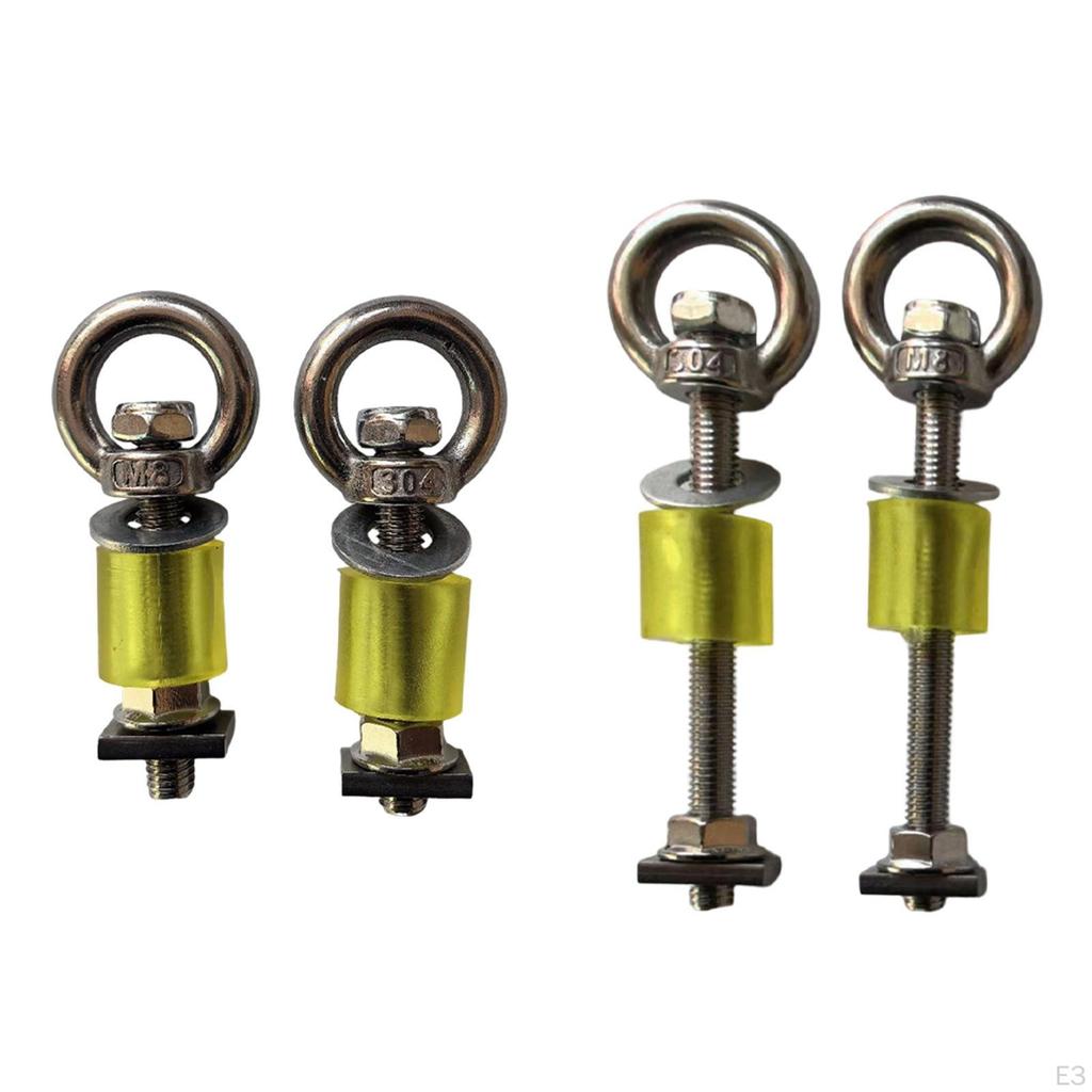 2 Pieces Eye Bolt Roof Rack T Bolts Heavy Duty Stainless Steel for Ropes Anchoring Hooks