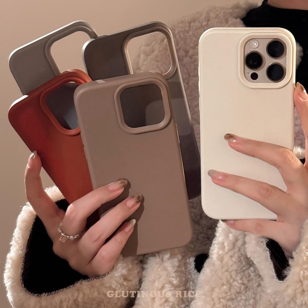 Retro Solid Color Matte Soft Phone Case For iPhone 16 15 14 13 12 Pro Max 11 16 Plus Shockproof Silicone Bumper Back Cover