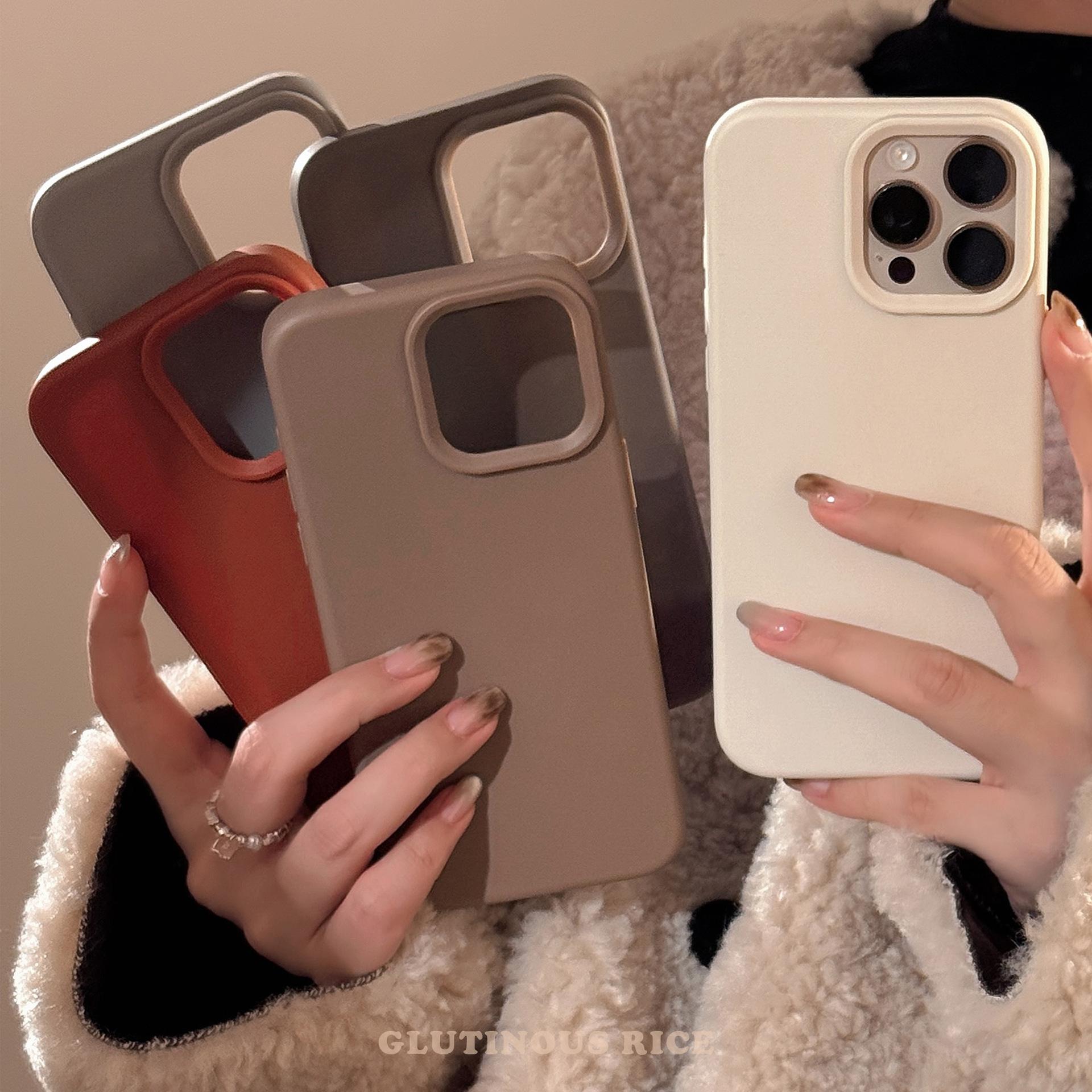 

Retro Solid Color Matte Soft Phone Case For iPhone 16 15 14 13 12 Pro Max 11 16 Plus Shockproof Silicone Bumper Back Cover For iPhone 13