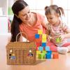 Rattan Storage Basket Rustic Home Decor Portable Rattan Baskets with Lid for Organizing for Toy Toiletries Snack Fabric Camping
