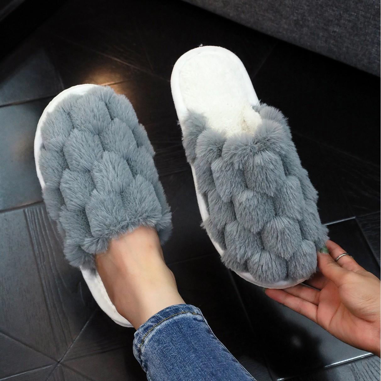 

Баотоу, тепло осенью и зимой, комнатные и уличные пушистые тапочки, хлопковые тапочки, легкая пенная подошва 42-43