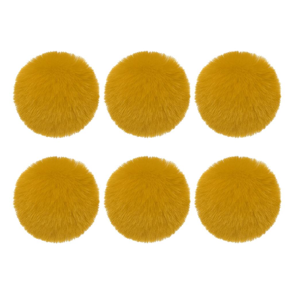 Faux Fur Pom Poms for Hats 6Pcs Fluffy Soft Fur Poms Balls with Elastic Loop for Keychain Knitting Hats DIY Gloves Bag Christmas