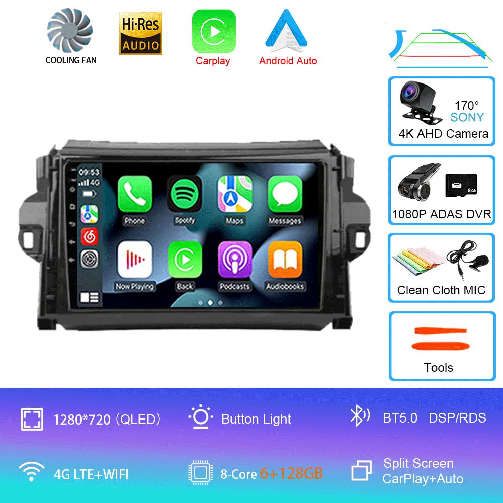 Android 14 For Toyota Fortuner 2 2015 2016 2017 2018 2019 2020 Car Radio Stereo Multimedia Navigation GPS Carplay 2 din Headunit