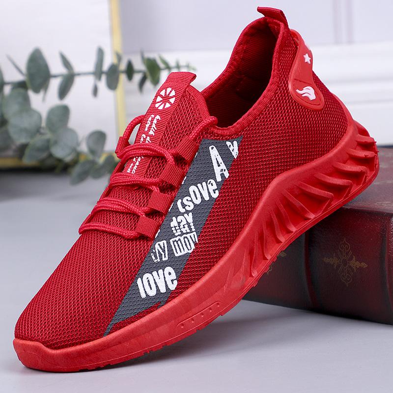 Frühling flacher Mund Herren Sportschuhe Schnürschuhe bequem und leicht Laufschuhe weiche Sohle Koreanische Version trendige Einzelschuhe Herrenschuhe