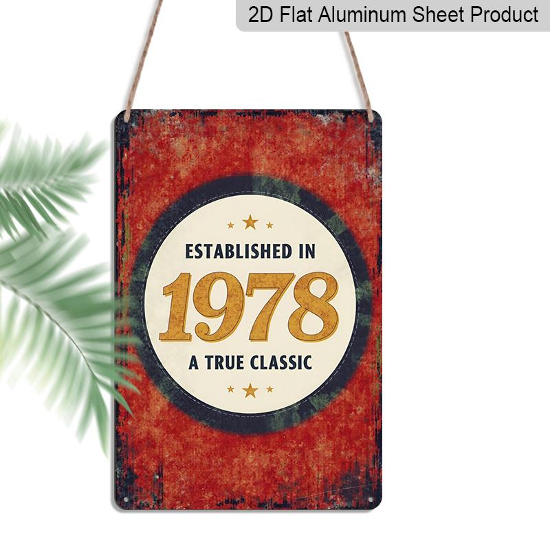 

2D Flat Metal Aluminium Sign, 1978 Classic Vintage, Birthday Anniversary Core, Nostalgic Time Memory, Suitable for Living Room, Bedroom, Study 20*30cm