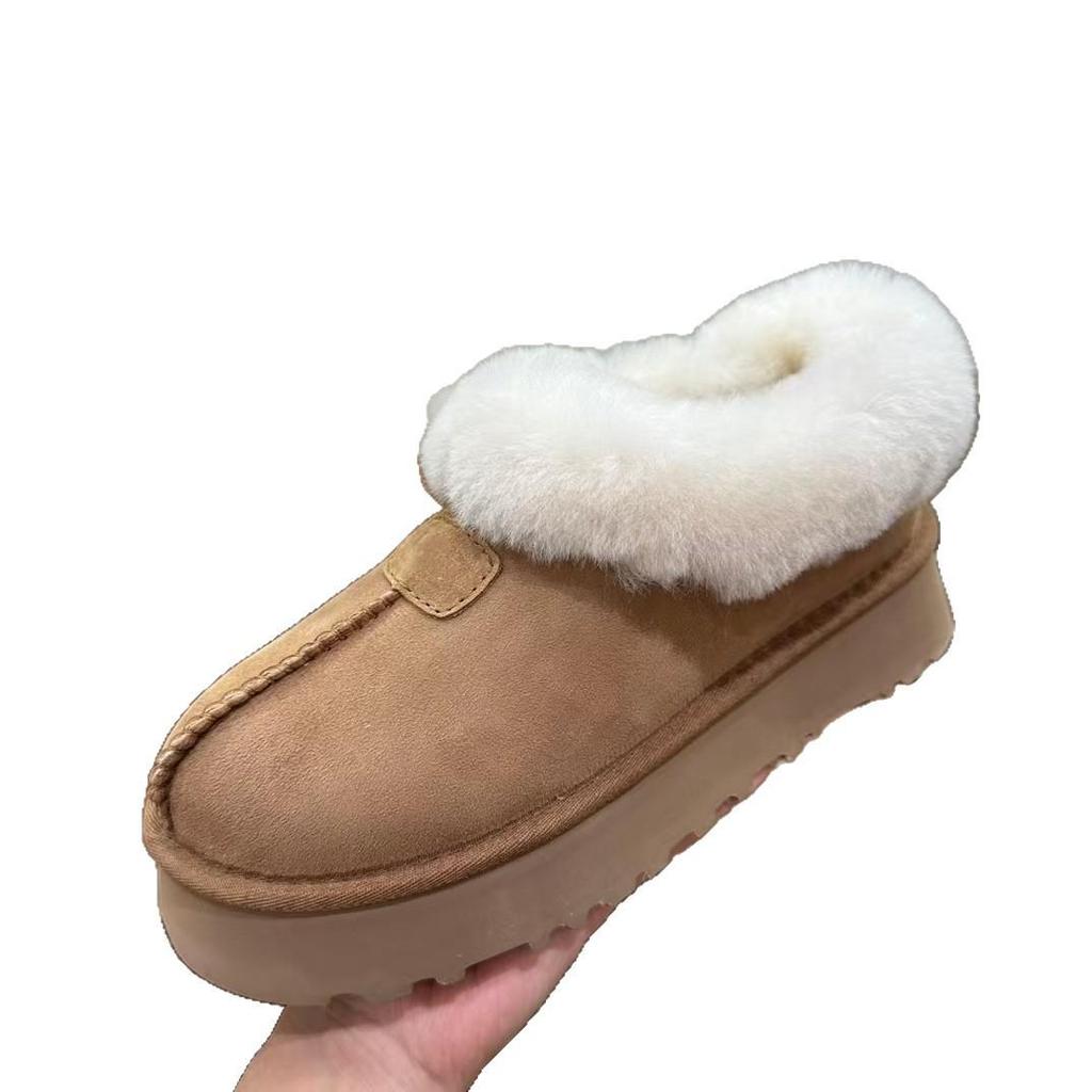 Women's Winter Tazz Suede Snow Boots with Extra Thick Sole and Round Toe, Plus Velvet, Cotton, Sheepskin Wool Lining