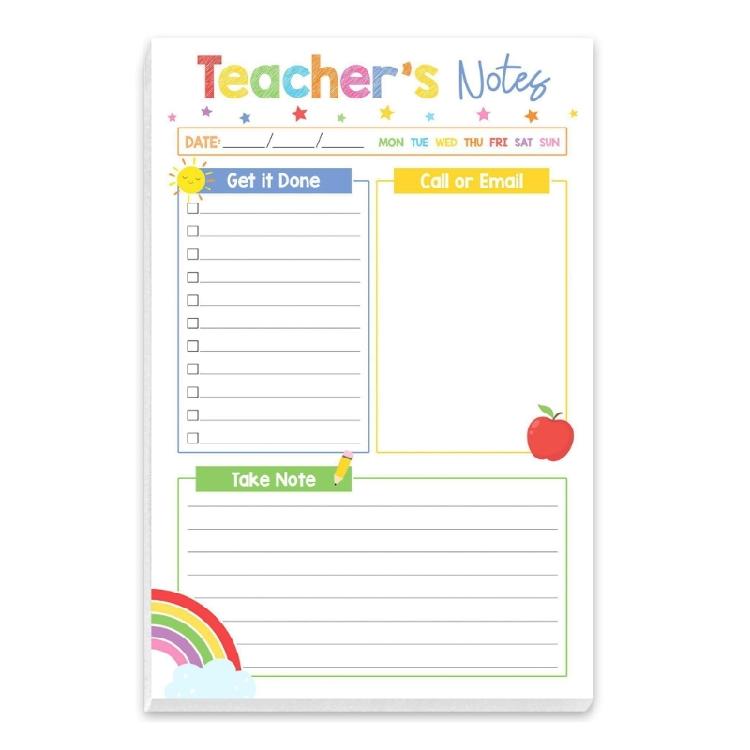 Compact Teacher Appreciation  Floral Design Checklist Planner Paper For School Supplies